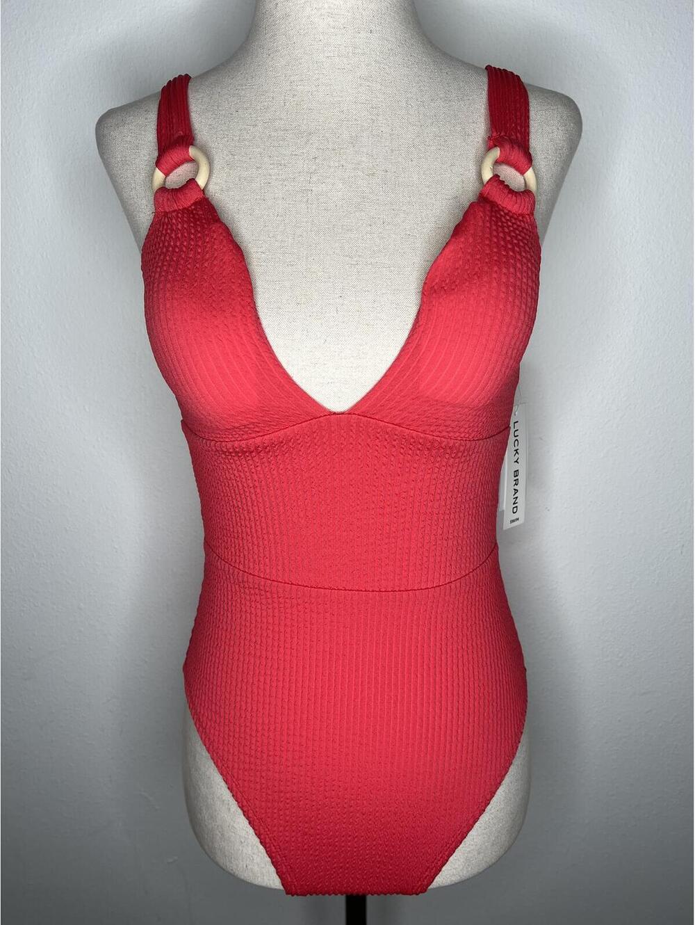 NWT Lucky Brand Women's Coral One-Piece Swimsuit Size Small